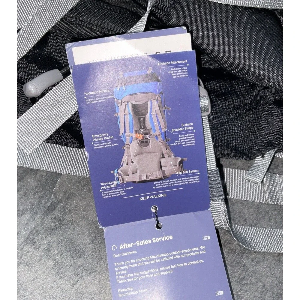 Mountaintop 80 L Internal Frame Hiking Backpack With Rain Cover